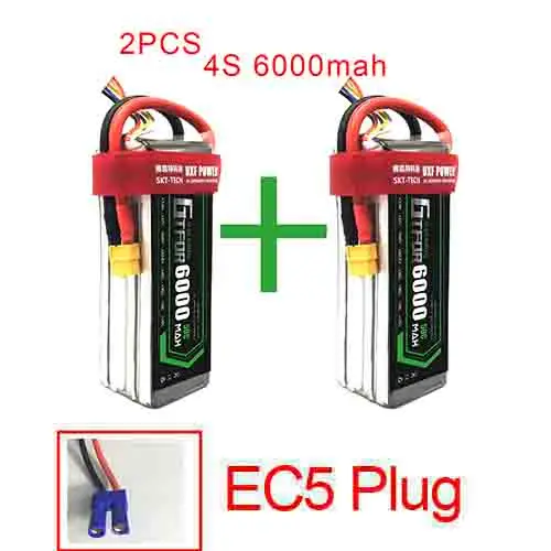 GTFDR Lipo аккумулятор 1S 2S 3S 4S 3,7 V 7,4 V 11,1 V 14,8 V 6000mAh 50C жесткий чехол T TRX XT60 AKKU для TRX4 1/10 автомобильный Дрон - Цвет: 4s6000SoftCase-EC5