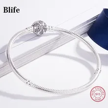 

Luxury 100% 925 Sterling Silver Snowflake Buckle fit Denmark Charms Bracelet & Bangles For Women Original Jewelry Gifts