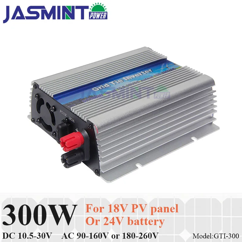 

10.5-30VDC For 18V solar panel and 24V battery 300W pure sine wave grid tie solar inverter