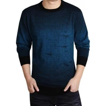 Men’s Autumn Casual Triangle Ombre Woolen Blend Pullover Crew Neck Sweater Top