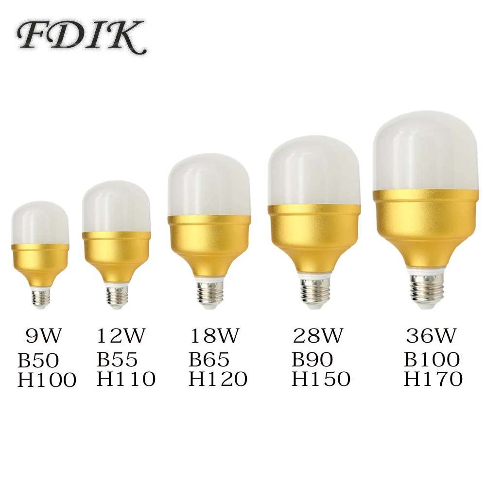 

E27 LED Bulb 12W 18W 28W 36W AC220V Bombilla Led Lamp Lights for gold Waterproof Living room Light Bedroom light Home Lighting