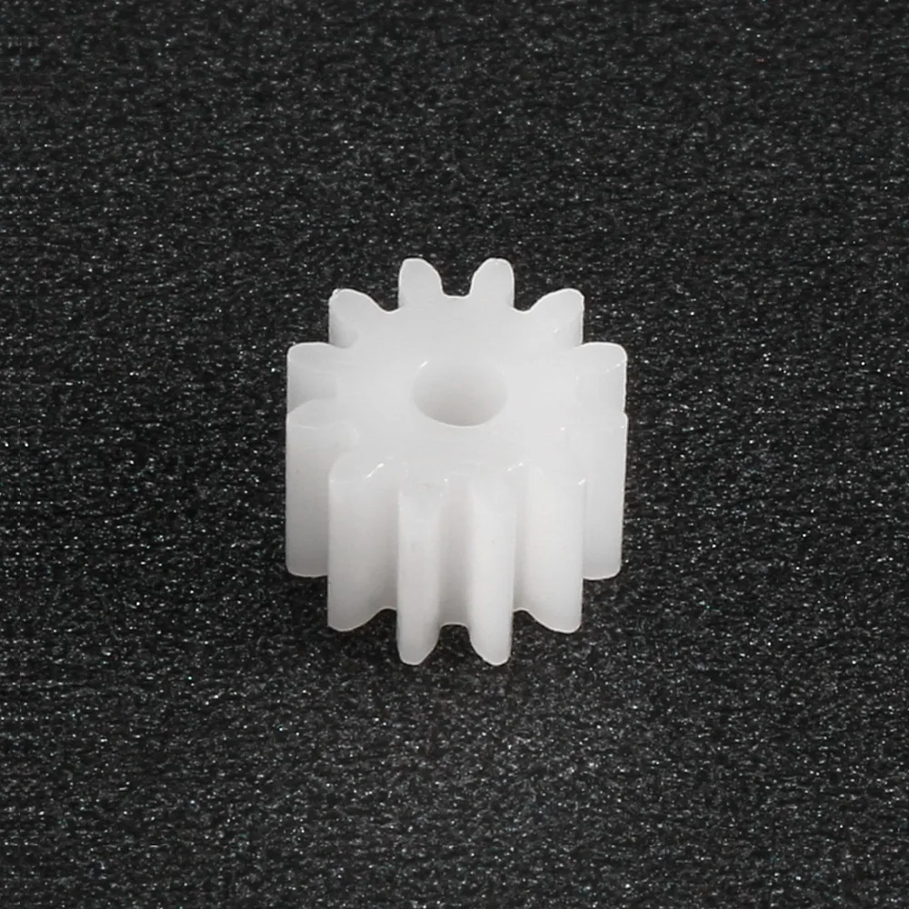 Uxcell 30 unids/lote 2mm diámetro del agujero 102/122A accesorios de juguete del eje de plástico con 10/12 dientes para DIY vehicl Robot de Motor