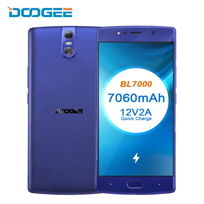 

DOOGEE BL7000 4G Dual Sim Smartphone 5.5" FHD 7060mAh Quick Charge 4G 64GB Octa Core Android 7.0 Mobile Phone Fingerprint 13MP