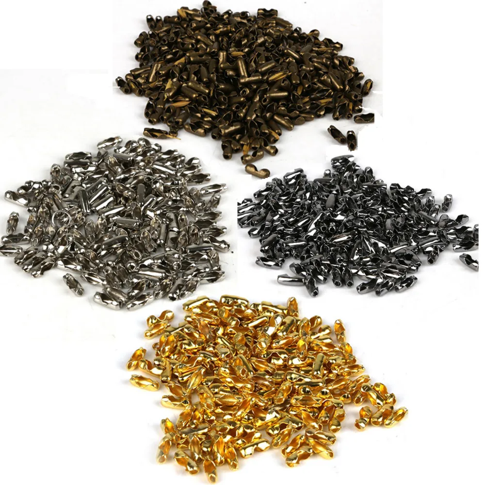 

200pcs Fit 2.4mm Ball Chain Connectors Clasps Gold/Silver 5 Colors Copper Connectors For DIY Jewelry Making Jewelry Findings