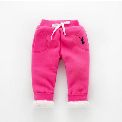 Children Outfits Winter Pants Boys Warm Thicken Casual Pants Fleece Spring Autumn Cotton Kids Pant Girl Fashion Loose Trousers - Цвет: WP930 rose