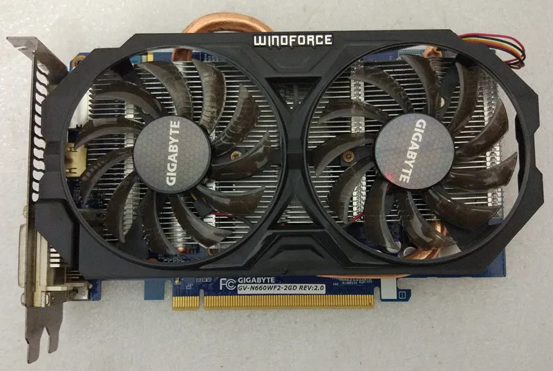 

For GIGABYTE GV-N660WF2-2GD Graphics Card Original for nVIDIA Geforce GTX 660 2GB 192Bit GDDR5 Video Cards DVI Used Cards