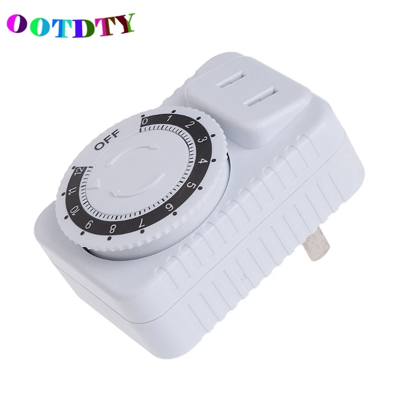 

OOTDTY AC 220V 12 Hour Mechanical Wall Plug Switch Timer Socket Home Appliances Control Drop Shipping Support