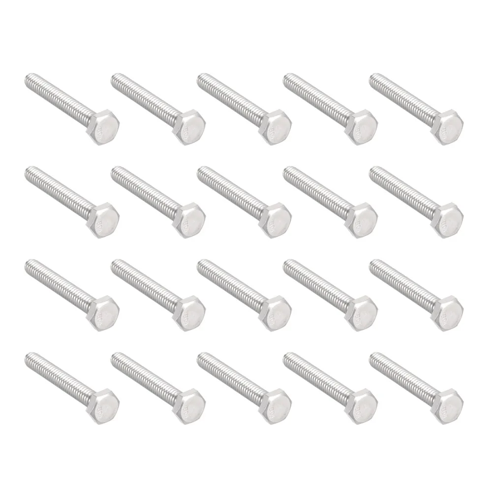

UXCELL 20Pcs 1/4-20x1-3/4" Bolts 304 Stainless Steel Hex Head Screw Bolt Fastener Home Office Appliance Ship Assembly Bolt