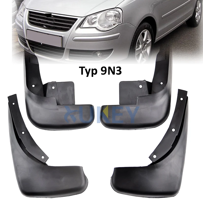 

Molded Mud Flaps For Volkswagen VW Polo Mk4 9N3 2005-2009 Mudflaps Splash Guards Front Rear Mud Flap Mudguards 2006 2007 2008 9N