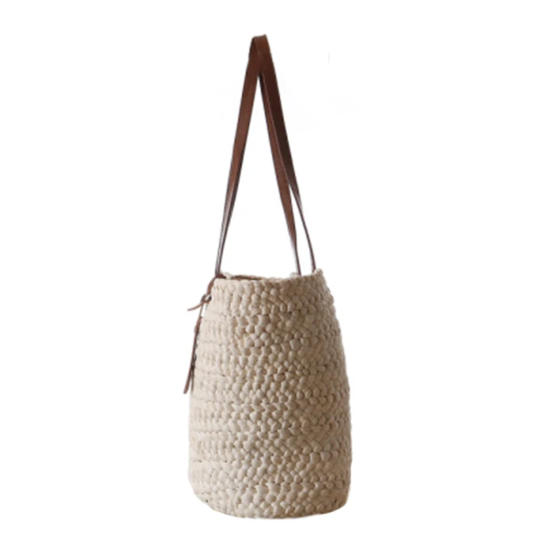 Women Bohemian Handbag Lady Summer Beach Straw Bags Female Weave Shopping Shoulder Bag Large Handmade Casual Simple Bag SS3030 (22)