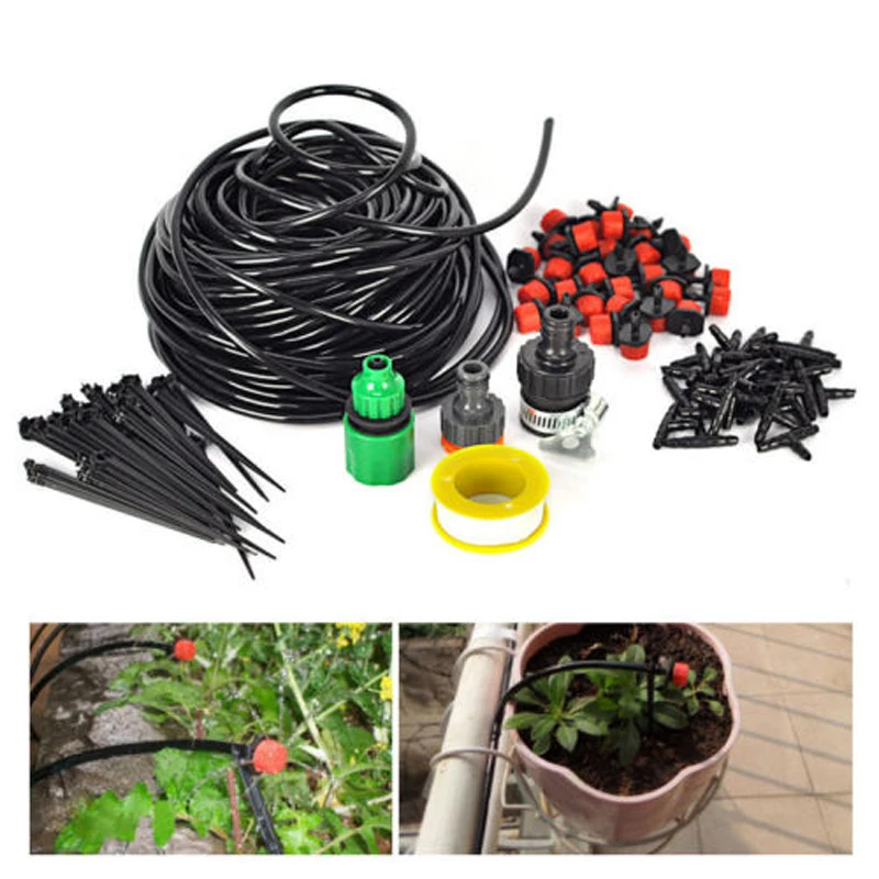 

25mDIY Micro Drip Irrigation System Auto,Manual Timer Plant Watering Garden Hose