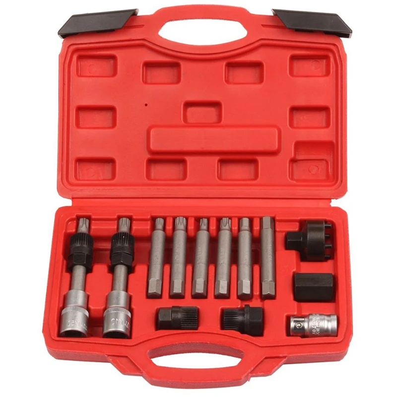 

13pcs Universal Automotive Alternator Pulley Flywheel Removal Engine Auto Multifuctional Tool Set For VW BMW Volvo Audi Pulley