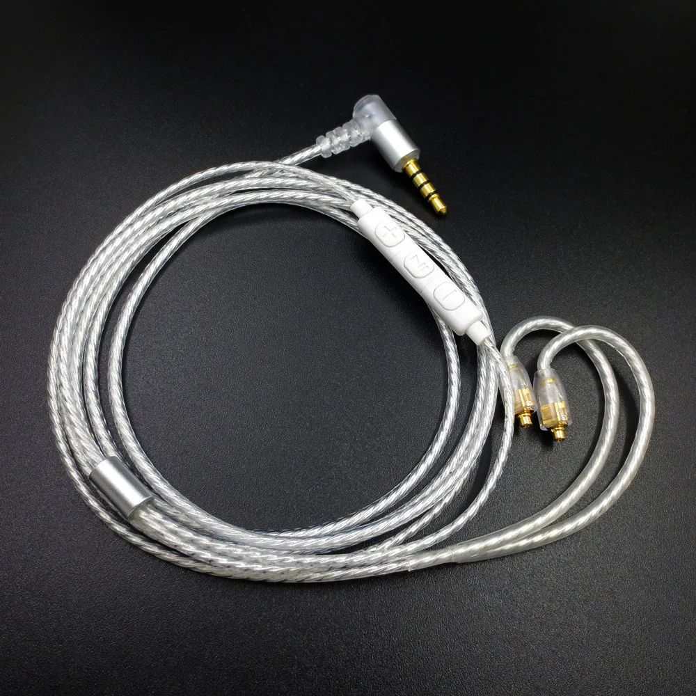 Zsfs с серебряным покрытием микрофоном MMCX кабель для Shure se215 se315 se425 se535 Se846 ue900 W40 W60 W80 es10 es20 es30 es50 es60 наушники