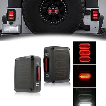 

WZJOO Diamond Red LED Tail Brake Light Assembly w/ Turn Signal Back Up For Jeep Wrangler JK JKU Sports, Sahara, Freedom Rubicon