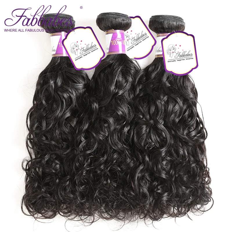 Fabbabes волос бразильский естественная волна 3 Связки 100% человеческих волос Связки 12-28 дюймов Волосы remy расширение Бесплатная доставка