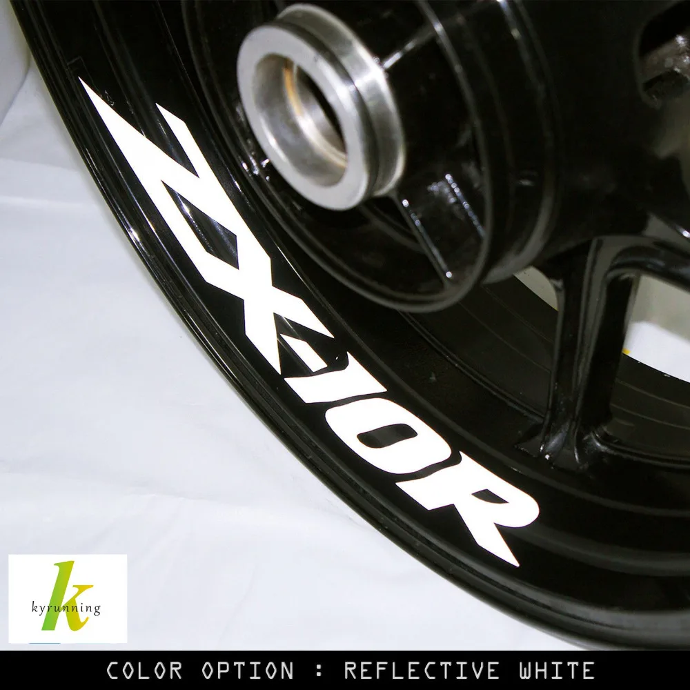

8 X CUSTOM INNER RIM DECALS WHEEL Reflective STICKERS STRIPES FIT KAWASAKI ZX 10R ZX10R