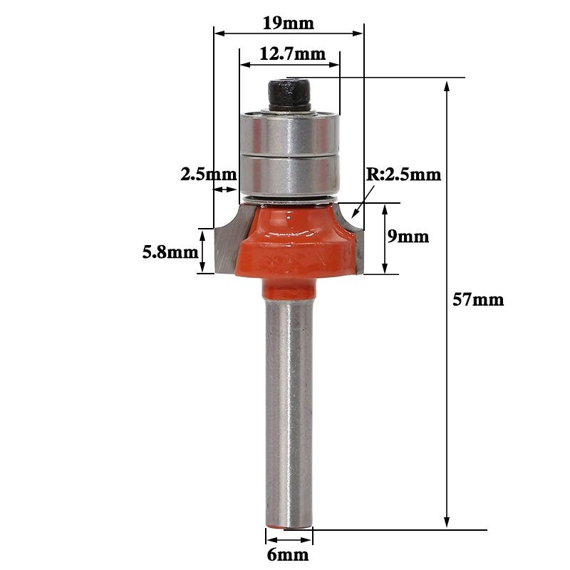 1 шт./компл. высокое качество фреза для скругления кромки с Bearing6mm хвостовика ласточкин хвост фреза резак Деревообработка RCT