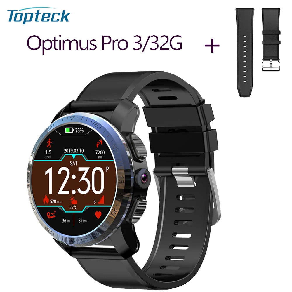 

KOSPET Optimus Pro 4G LTE Smart Watch Android 7.1.1 3GB+32GB 1.39" AMOLED 8.0MP Smart Wristwatch GPS WiFi BT4.0 waterproof