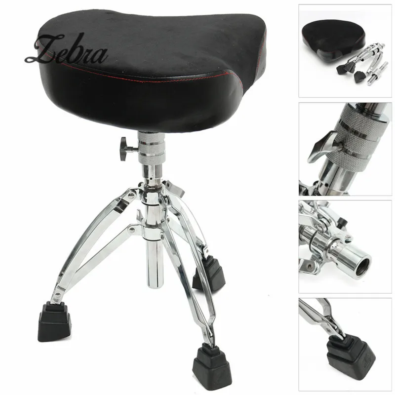 

Adjustable Triangle Throne Tripod Chrome Heavy Double Braced Drum Seat Stool Drumming Chair Stand