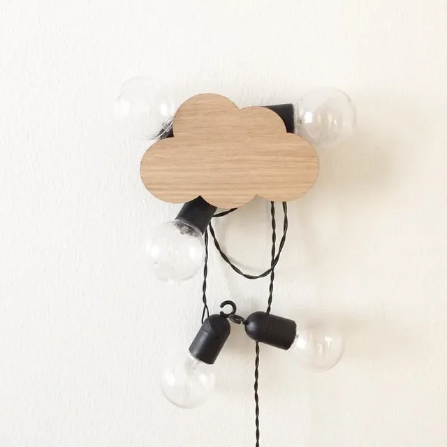 hook cloud ins nordic wooden wall clothes kids room wall sticker