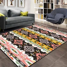 Else ацтеков Этническая розовый черный геометрический 3d узор печати нескользящей микрофибры Гостиная Декоративные Современные моющийся коврик мат