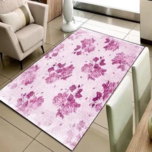 Винтажный Розовый цветочный узор розы 3d принт Нескользящая микрофибра Гостиная декоративный современный моющийся коврик