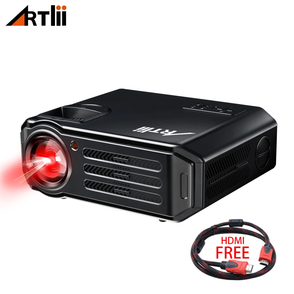 LED HD Video Projector Home Theater Projector Artlii Multimedia for Movies, Games, Match and Party, LCD Movie Projector