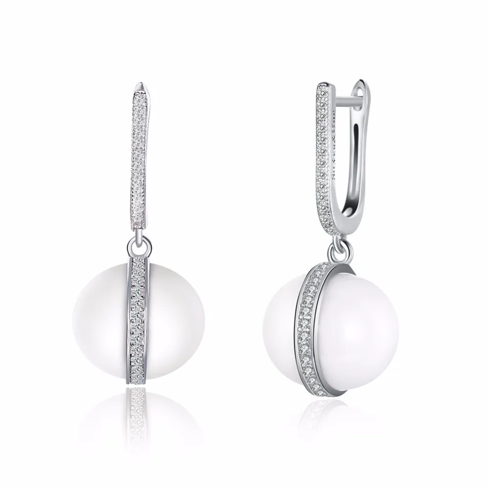 

Handmade Round Shape Ball Bead Pave Zircon Good Gift To Women Or Girl 925 Sterling Silver earrings