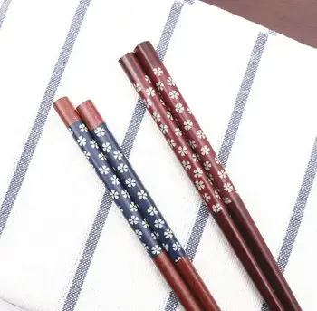 

Portable Japanese Cherry Blossoms Wood Chopsticks tableware Travel utensils Handmade Bento Partner Gift with Exquisite