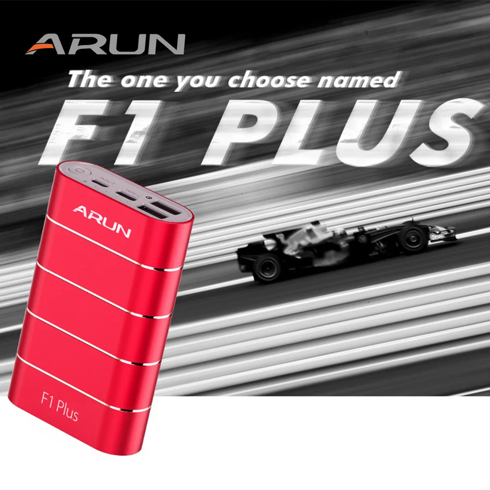 ARUN 10000 mAh power Bank QC3.0 интеллектуальная Внешняя батарея type c 2 USB Портативное мобильное