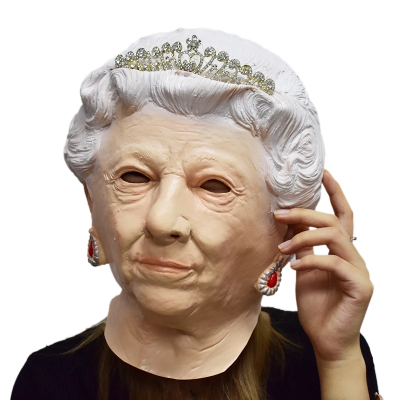 Queen elizabeth latex mask realistic human face mask for cosplay