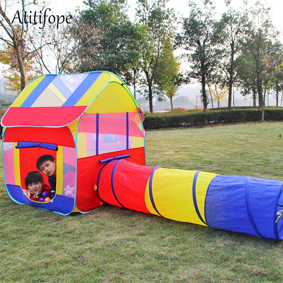 2pc Children's Playhouse Popup Tents, Tunnels for Girls, Boys, Babies, Kids and Toddlers with Zipper Storage Case for Indoor use