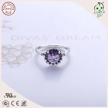 Top Quality Noble European And America Famous Silver Jewlery Summer Collection Big Stone 925 Real Silver Ring