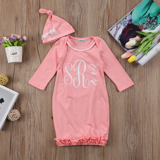 Summer Ruffles Baby Pink Lovely Cute Set Sleeping Dress Newborn