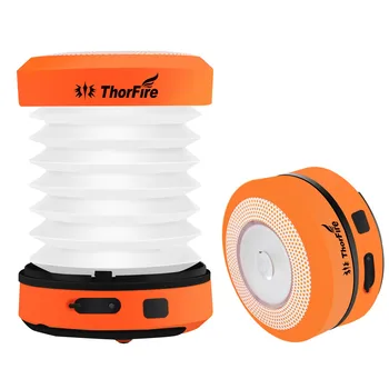 

ThorFire 30-125LM LED Camping Hiking Lantern DC 5V USB Rechargeable Mini Foldable Flashlight Emergency Collapsible Hand Crank