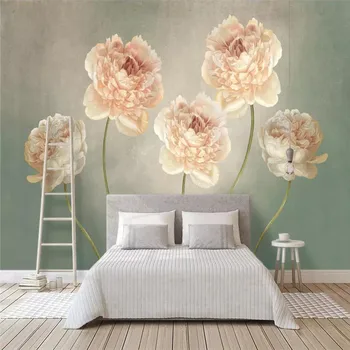 

Hand-painted retro fashion simple TV background wall custom high-end mural factory wholesale wallpaper mural photo wall