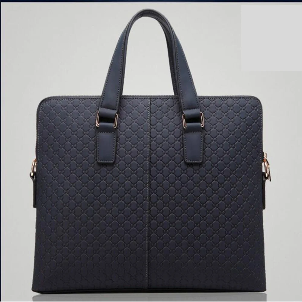 

New double zipper Famous Brand Business Men Briefcase Bag Leather Laptop Bag Casual Man Bag Shoulder bags men's briefcase
