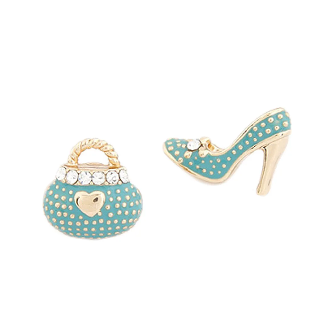 

New Fashion Cute Bags Heels Shoe Asymmetric Earrings For Women wholesale High Quality