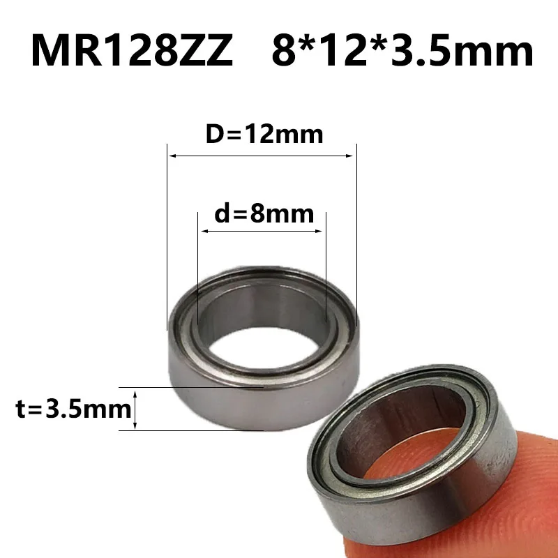 5 шт./лот MR128ZZ подшипник с глубоким желобом миниатюрный мини деталь 8*12*3 мм 8x12x3 52100
