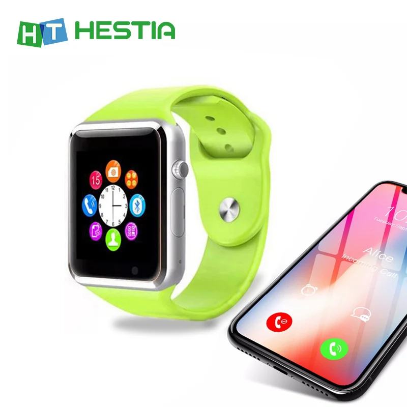 HESTIA A1 наручные часы Bluetooth Смарт часы спортивные Шагомер с сим-камерой Smartwatch для Android HUAWEI Apple samsung часы - Цвет: Розовый