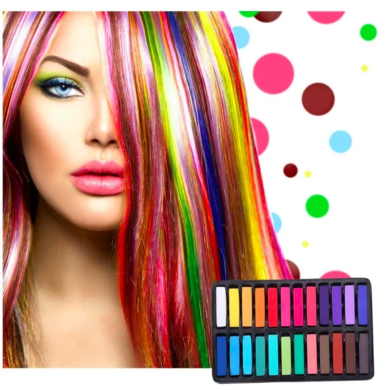 Мелки для волос 24 цветов шампунь волос|chalk hair|chalk pastelchalk powder |