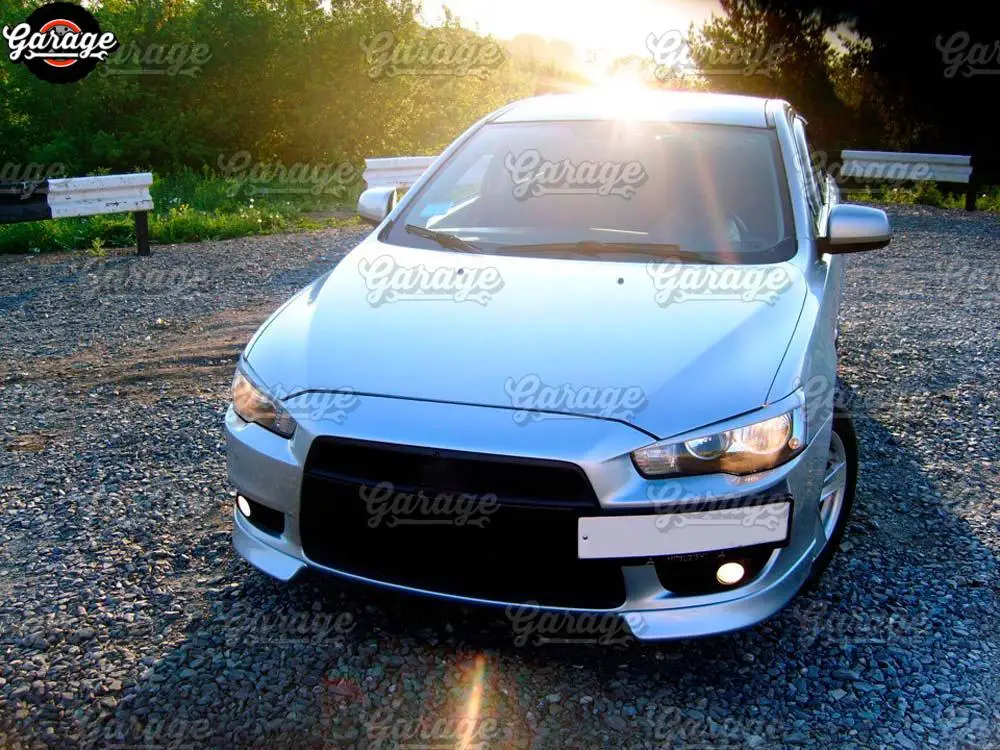 Накладка на передний бампер для Mitsubishi Lancer 10 2007-2010 ABS пластик Подиум номерного знака аксессуары Тюнинг автомобиля Стайлинг