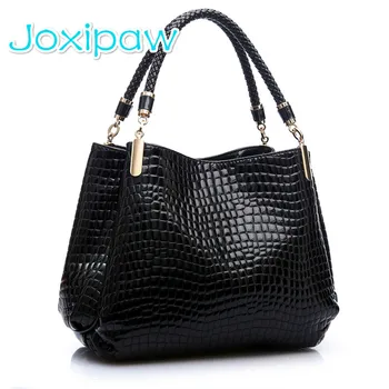 

Luxury Women Crocodile Handbags High Quality Double Zipper Leather Embossed Tablet Sac a Main Alligator Designer Shoulder Bag