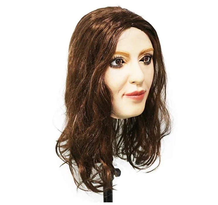 

Halloween Latex Mask Real Scarlet Female Woman Face Crossdressing Sissy