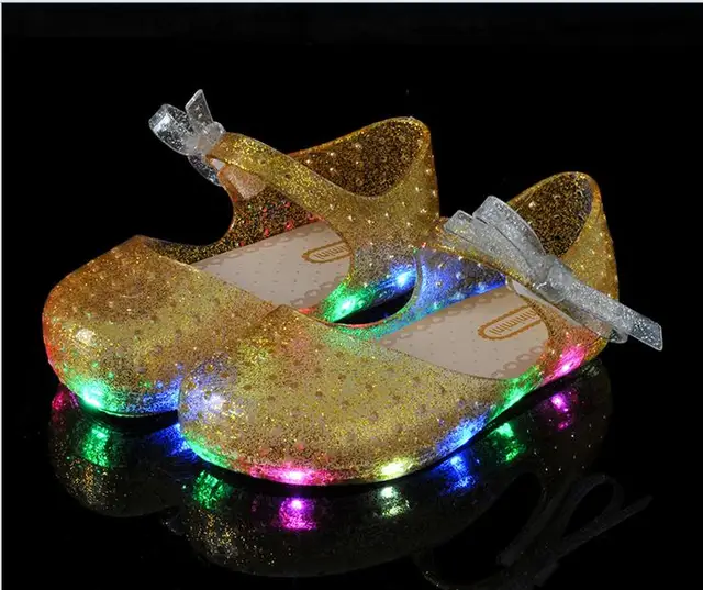 Acgicea Girls LED Light Up Shoes Jelly Bowknot Toddler Sandals Kids in