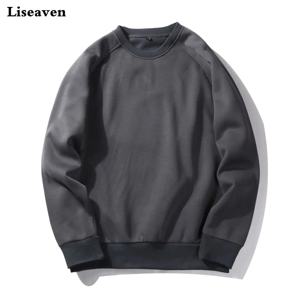 Liseaven/мужские толстовки с капюшоном; зимние пуловеры; плотная Свободная Толстовка; мужские толстовки с капюшоном; мужская повседневная куртка