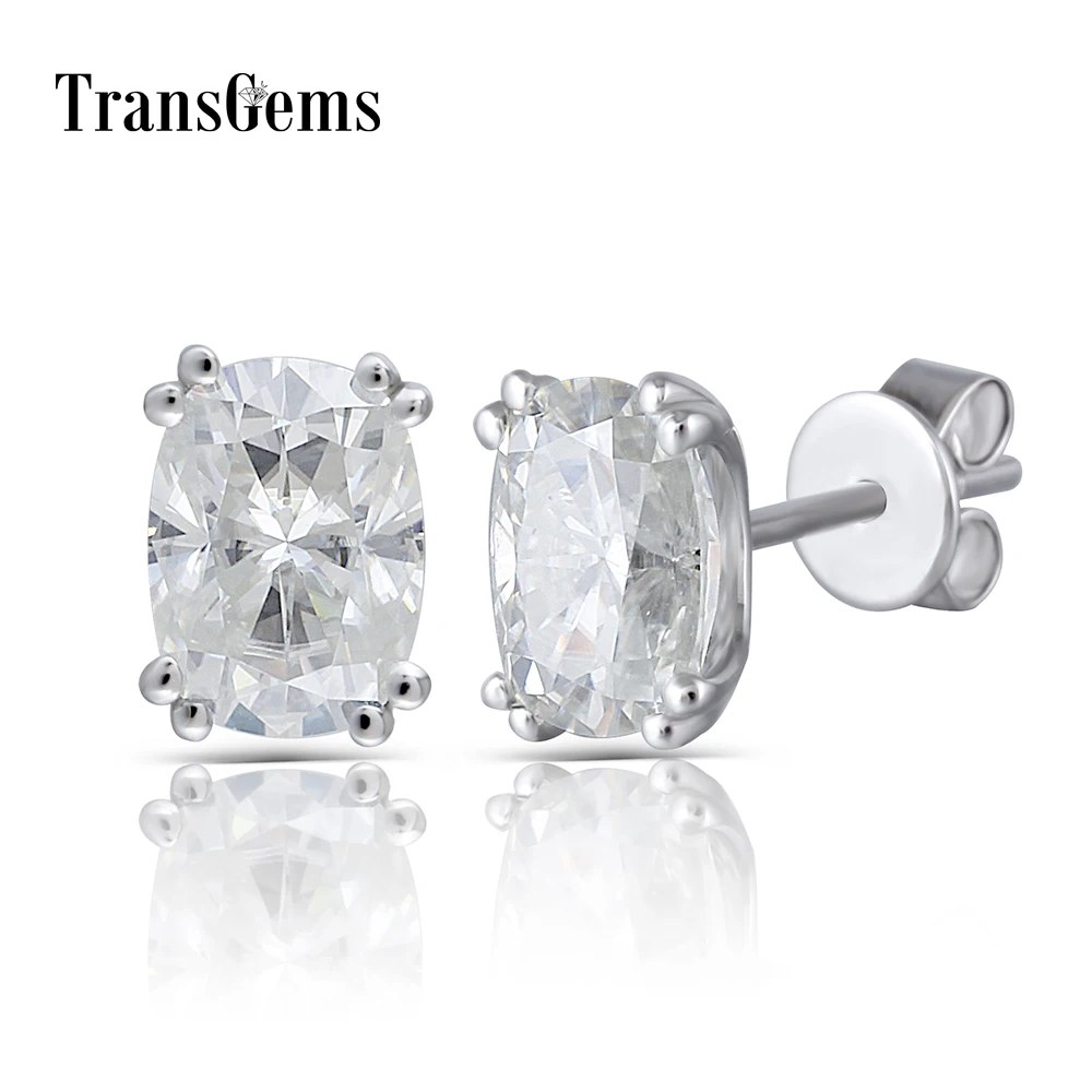 cushion cut moissanite earrings (1