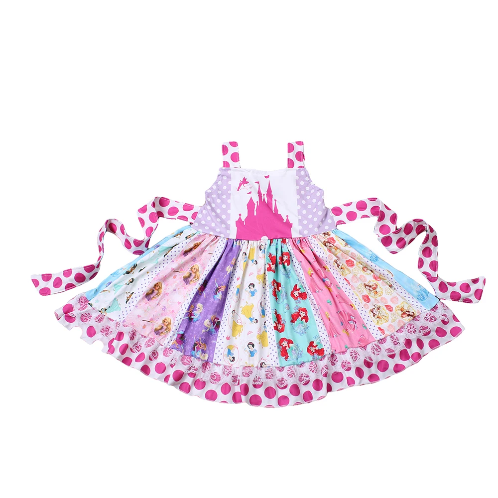 

Newborn Baby Girl Clothes Kids dress summer lovely Small cartoon princess pattern dress