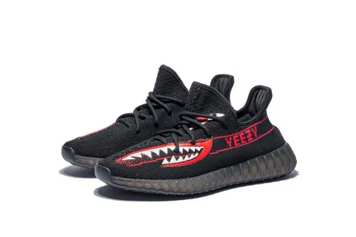 Yeezy Boost 350 V2 Douane Zwart Rood Haai|Hardloop Schoenen| - AliExpress