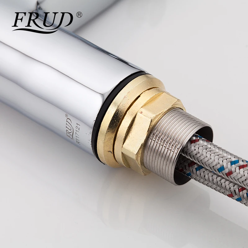 Смеситель для раковины FRUD R10072 хромированный кран горячей и холодной воды одна